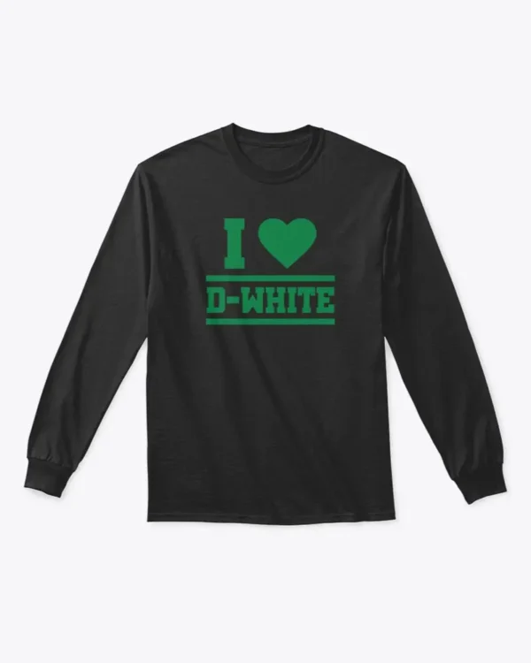 I Love Derrick White Basketball Long Sleeve Shirt, Boston Celtics